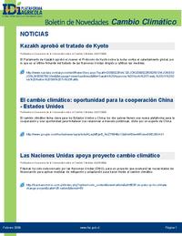 Boletín Cambio Climático -5 de febrero, 2009