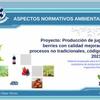 Aspectos normativos ambientales : Proyecto: Producción de jugos de berries con calidad mejorada por procesos no tradicionales