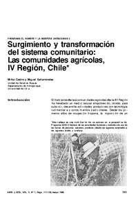 "Las comunidades agrícolas, IV Región, Chile"